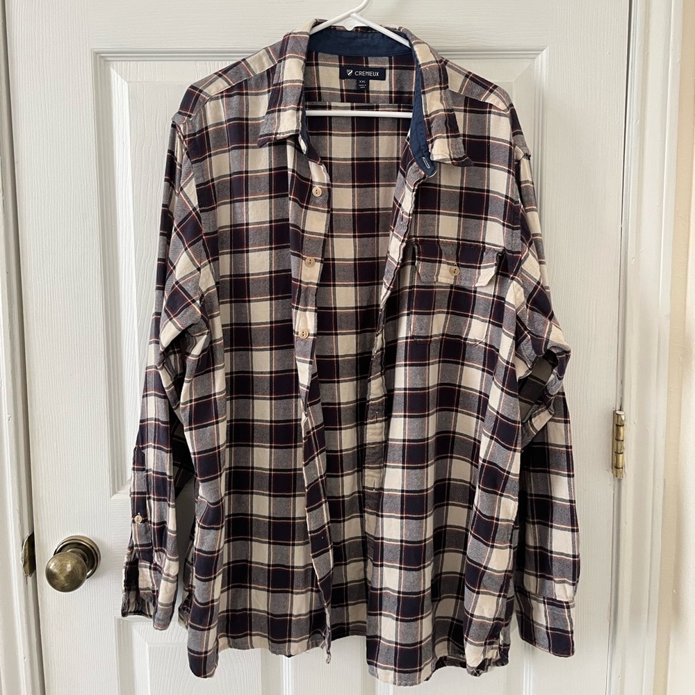 Daniel Cremieux Navy and Cream Plaid Flannel